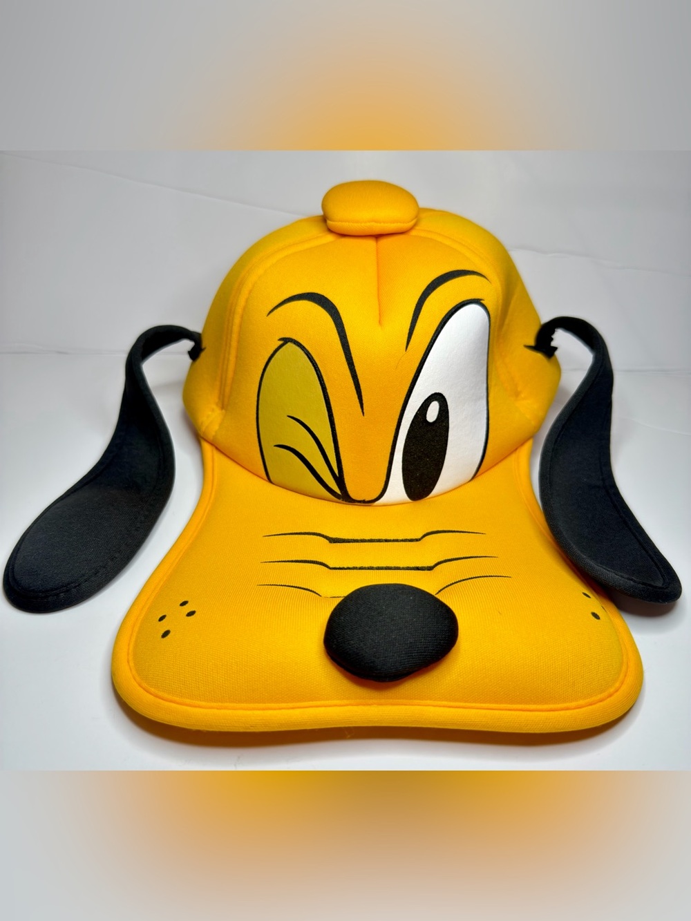 Disney Parks Pluto Baseball Hat Cap Foam Padded Face Floppy Ears Adult One Size